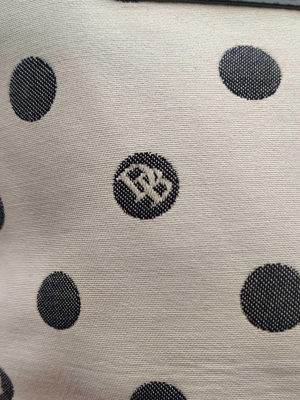 Dooney & Bourke Polka Dot Tote Bag with Tassel Detail - Black and Cream Combo - Picture 15 of 15